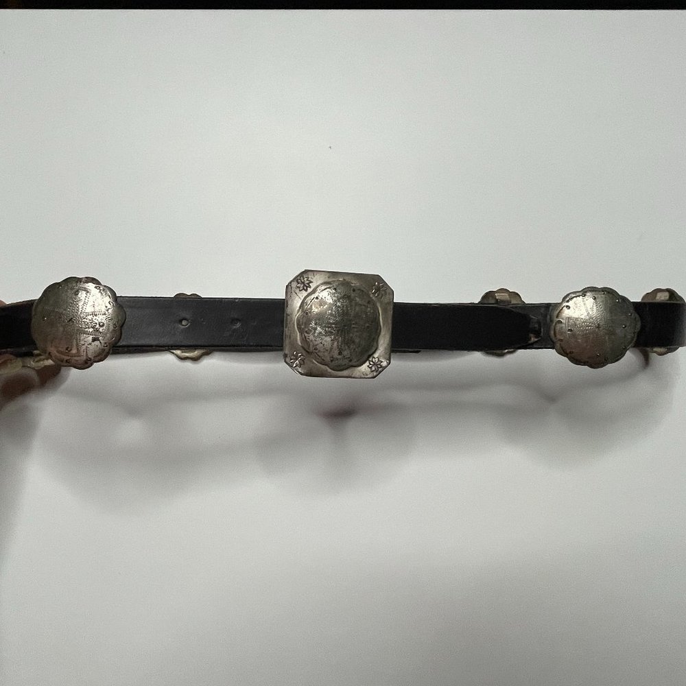Ralph Lauren Black Leather Concho Belt